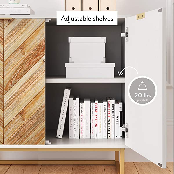 Nathan James Enloe Modern Storage, Free Standing Accent Cabinet with Doors in a Rustic Fir Wood Finish Powder-coated Metal Base for Hallway