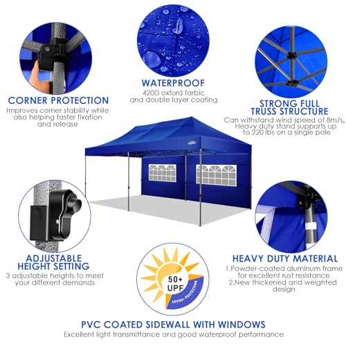 COBIZI 13x26 Pop Up Tent 13x26 Canopy with Sidewalls Heavy Duty Canopy Party Tent for Parties