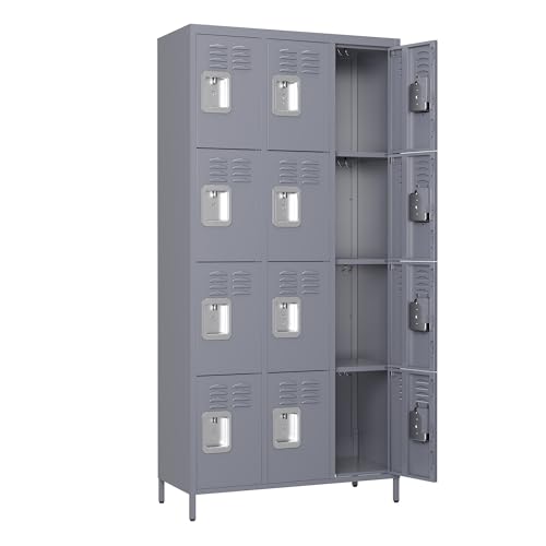 6 Doors Metal Lockers for Employees 72" H Storage Cabinet Lockable Locker with Shelves Steel Storage Locker for Gym School Office Home Requires