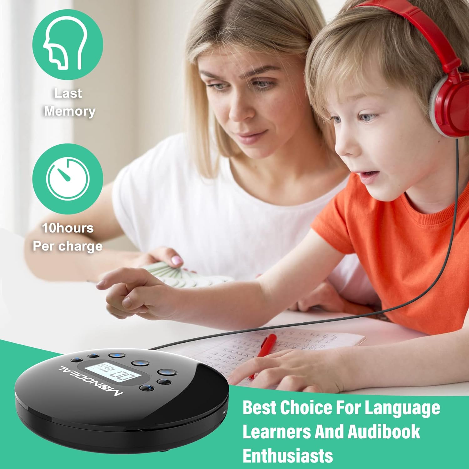 CD Player Portable, MONODEAL Portable CD Player with FM Transmitter