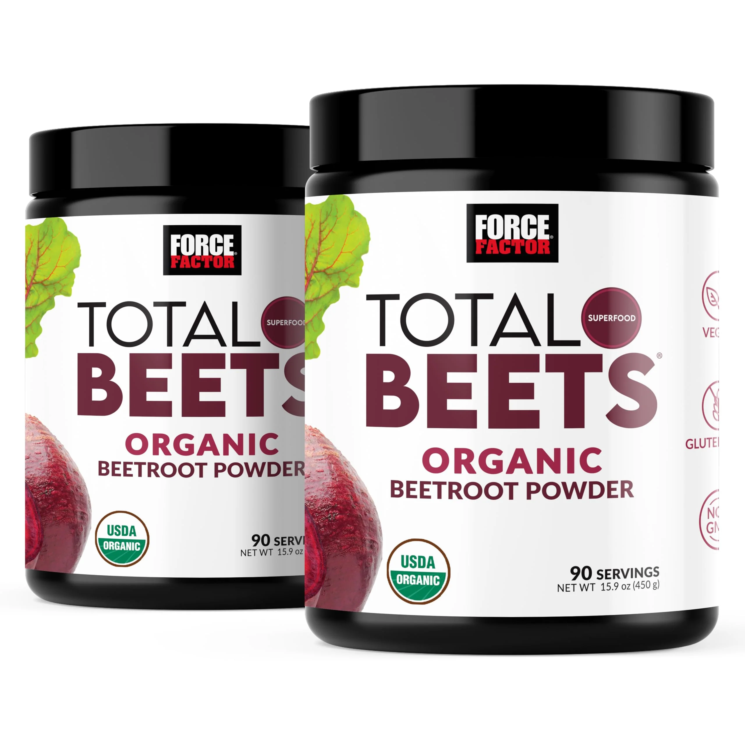 FORCE FACTOR Total Beets Organic Beetroot Powder, Superfood to Boost Daily Nutrition, USDA Organic, Vegan, Gluten-Free, and Non-GMO Beet Supplement