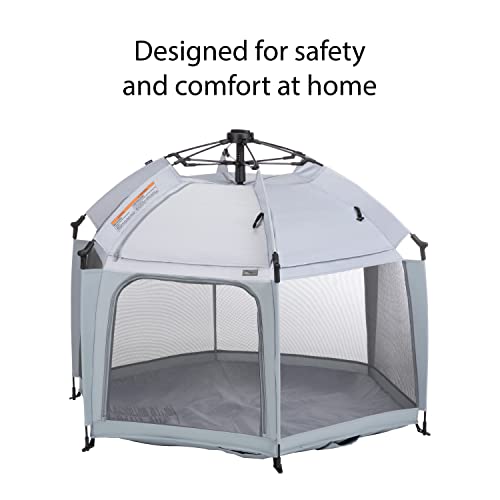 Safety 1st InstaPop Dome Play Yard, Compact design makes it easy to pop open and closed, High Street