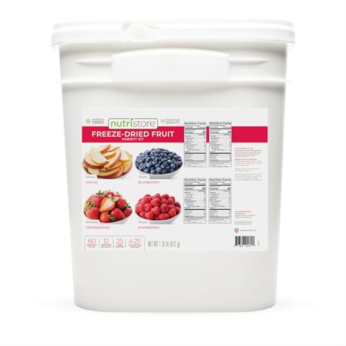 Nutristore Emergency Buckets | Premium Freeze-Dried Meats | 25-Year Shelf Life | Made in USA | Emergency Survival Food Supply | 60 Large Servings