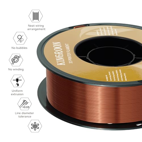 Kingroon Silk PLA Bundle 3D Printer Filament, Dimensional Accuracy +/- 0.03 mm, 10 kg Spool(22lbs)