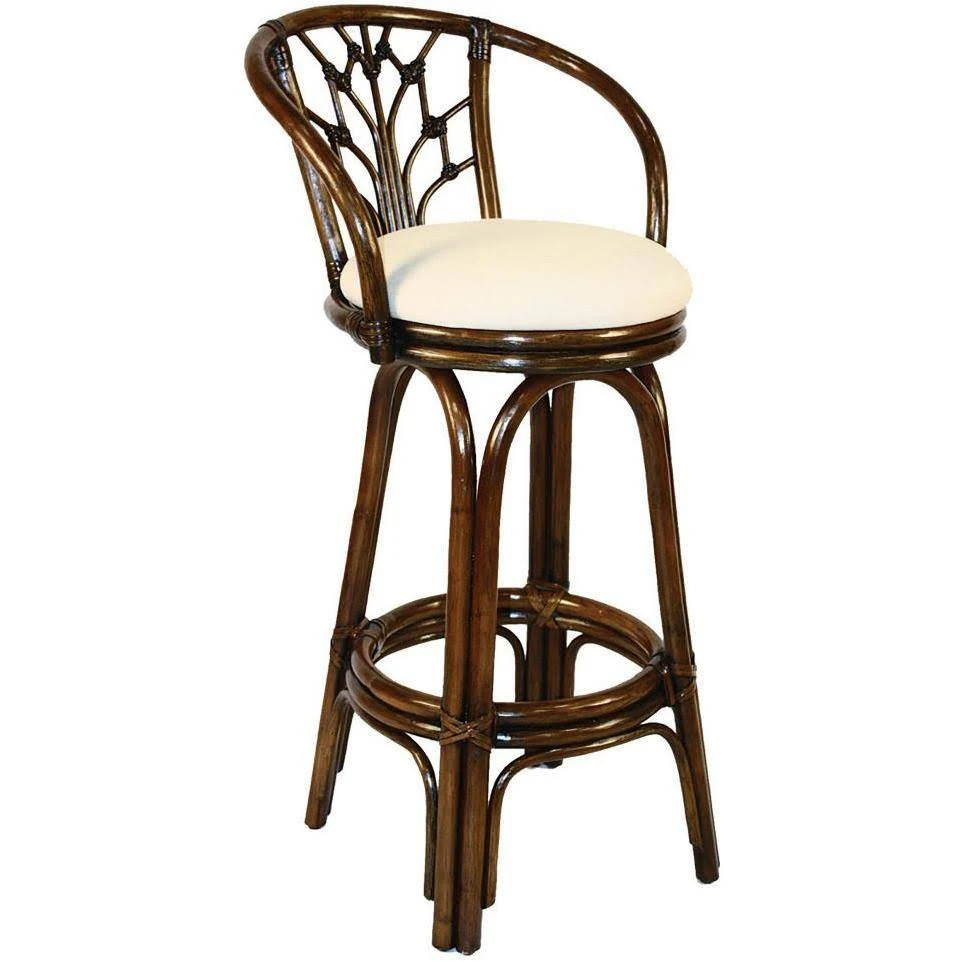Valencia Indoor Swivel Rattan u0026 Wicker 24x22 Counterstool in Antique Finish - Hospitality Rattan Home 806-6094-ATQ-C/SU-729