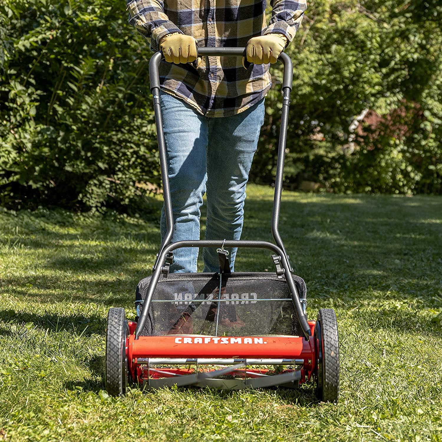 Dina 1816-18CR 18-Inch 5-Blade Push Reel Lawn Mower with Grass Catcher  Red - Curated Treasures Market