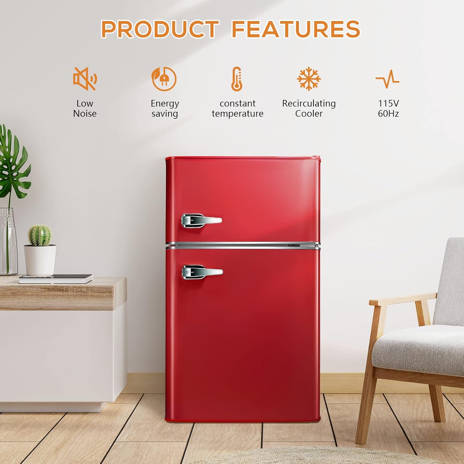 Antarctic Star Compact Mini Refrigerator Separate Freezer