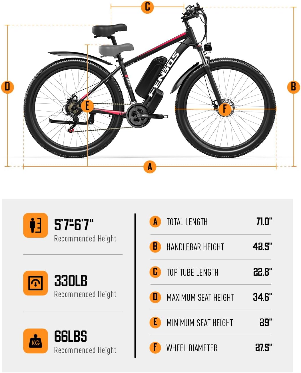 Electric Bike for Adults with 750W Brushless Motor, 48V 15Ah Removable Battery, up to 55Miles, Max 32 MPH, 21 Speed Gear Electric Mountain Bike