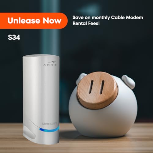 ARRIS (S34) - Cable Modem - Fast DOCSIS 3.1 Multi-Gigabit Cable Modem, for Comcast Xfinity, Cox, Spectrum & More, 2.5 Gbps Max Internet Speeds