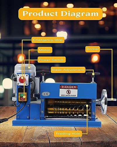 Automatic Wire Stripping Machine for 0.06" -1.5", [High Precision] [75 ft/min] Wire Stripper Tool with An Extra Manual Crank