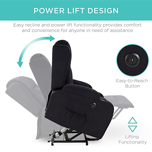 Best Choice Products Modern Linen Electric Power Lift Chair, Recliner Massage Chair, Adjustable Furniture for Back, Legs w/ 3 Positions, USB Port