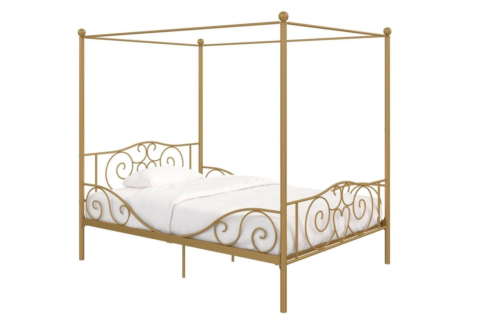 DHP Canopy Metal Bed, Full Size Frame, Gold
