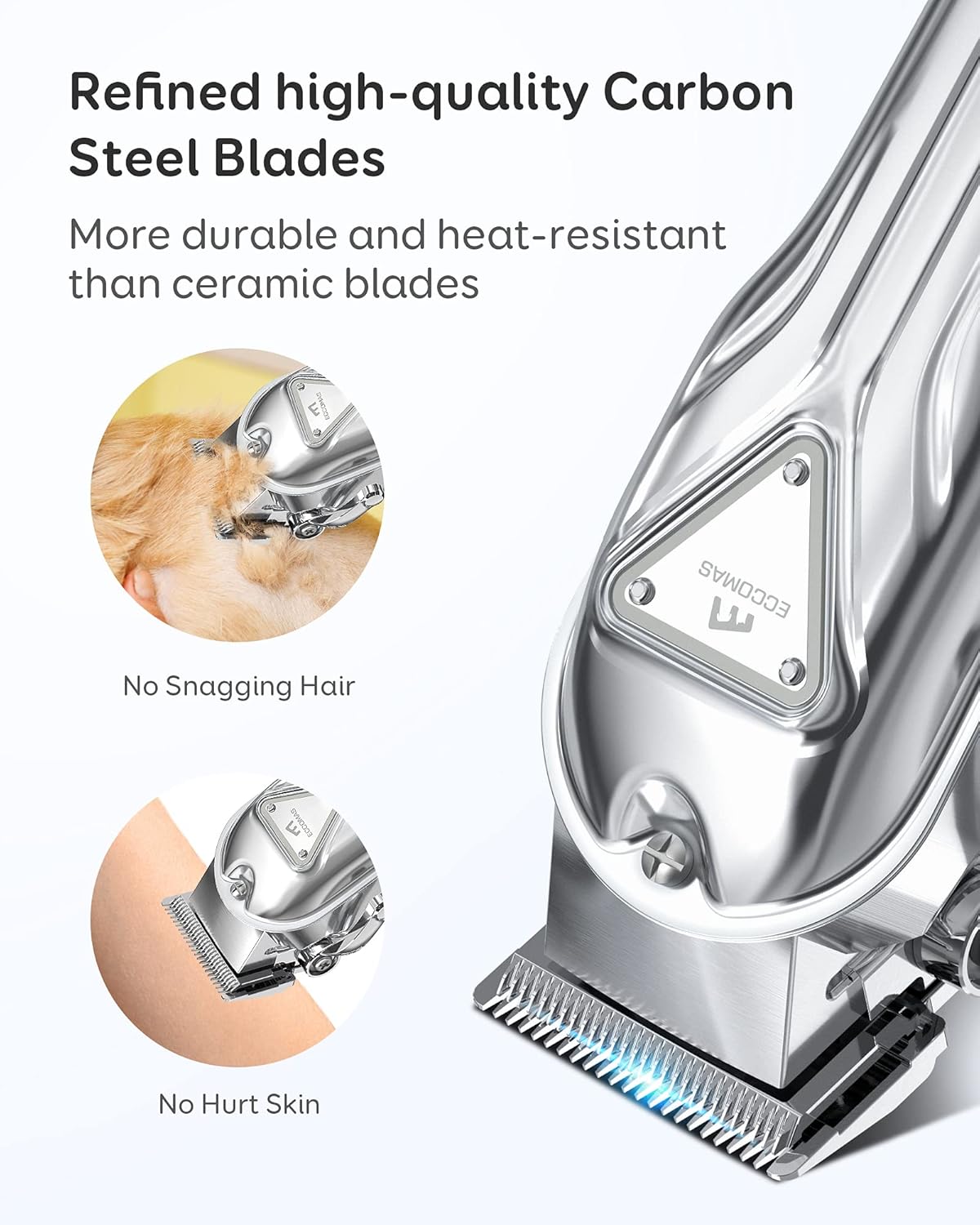 Dog Hair Trimmer, Cordless Pet Clipper, Pet Grooming Kit, Heavy Duty Dog Clippers for Grooming for Thick Coats, USB Rechargeable Pet Hair Shaver