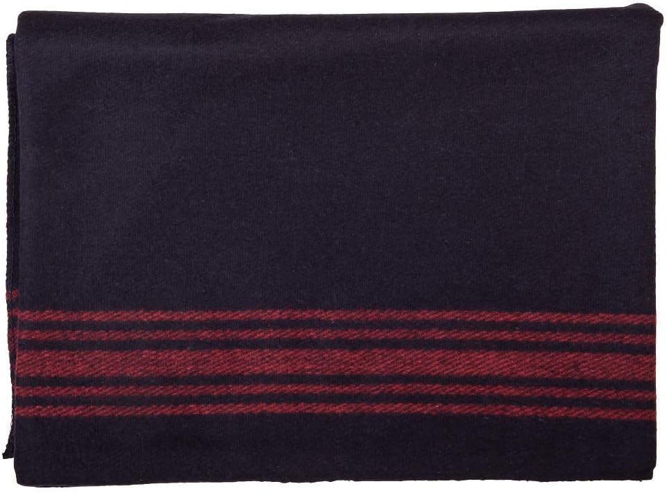 Farm Blue Wool Survival Emergency Blanket - Military Style 80” x 62” - Thick & Lightweight Army Camping - Large Camp Survival Blankets - Store in Car