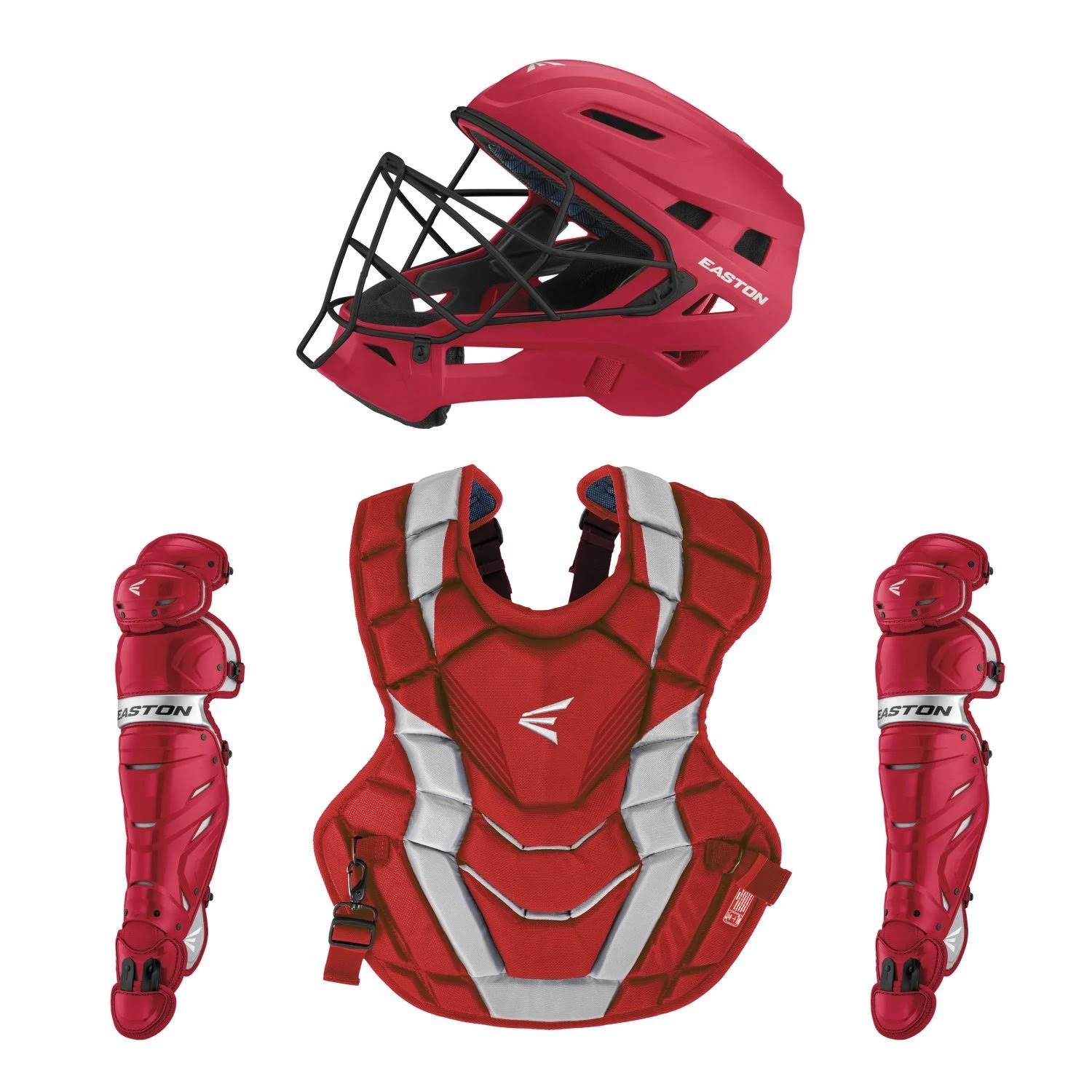 Easton Elite x Intermediate Catcher&s Set - Cardinal Silver