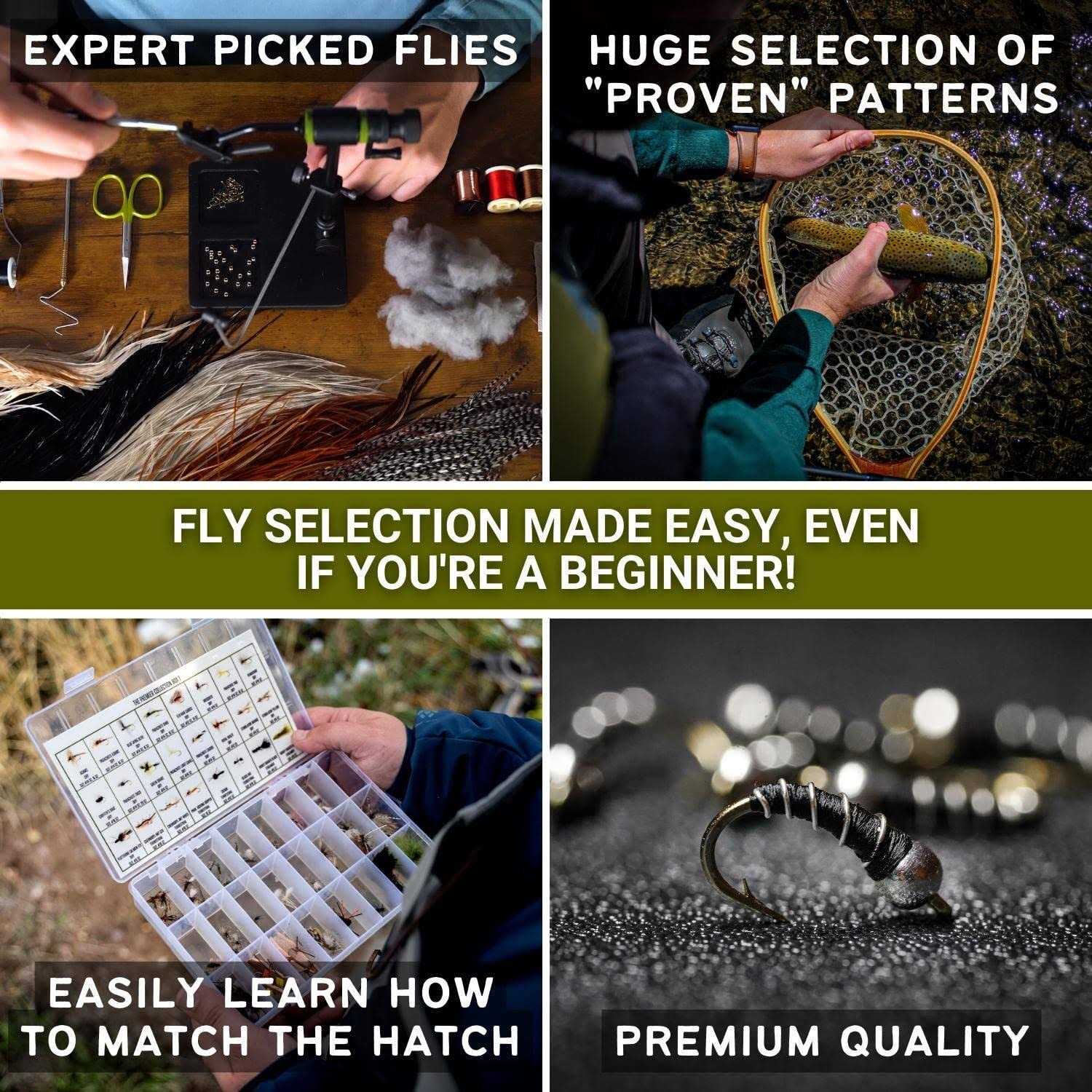 Ventures Fly Co. 122 Premium Hand Tied Fly Fishing Flies Assortment - Sports Supplies Online Store