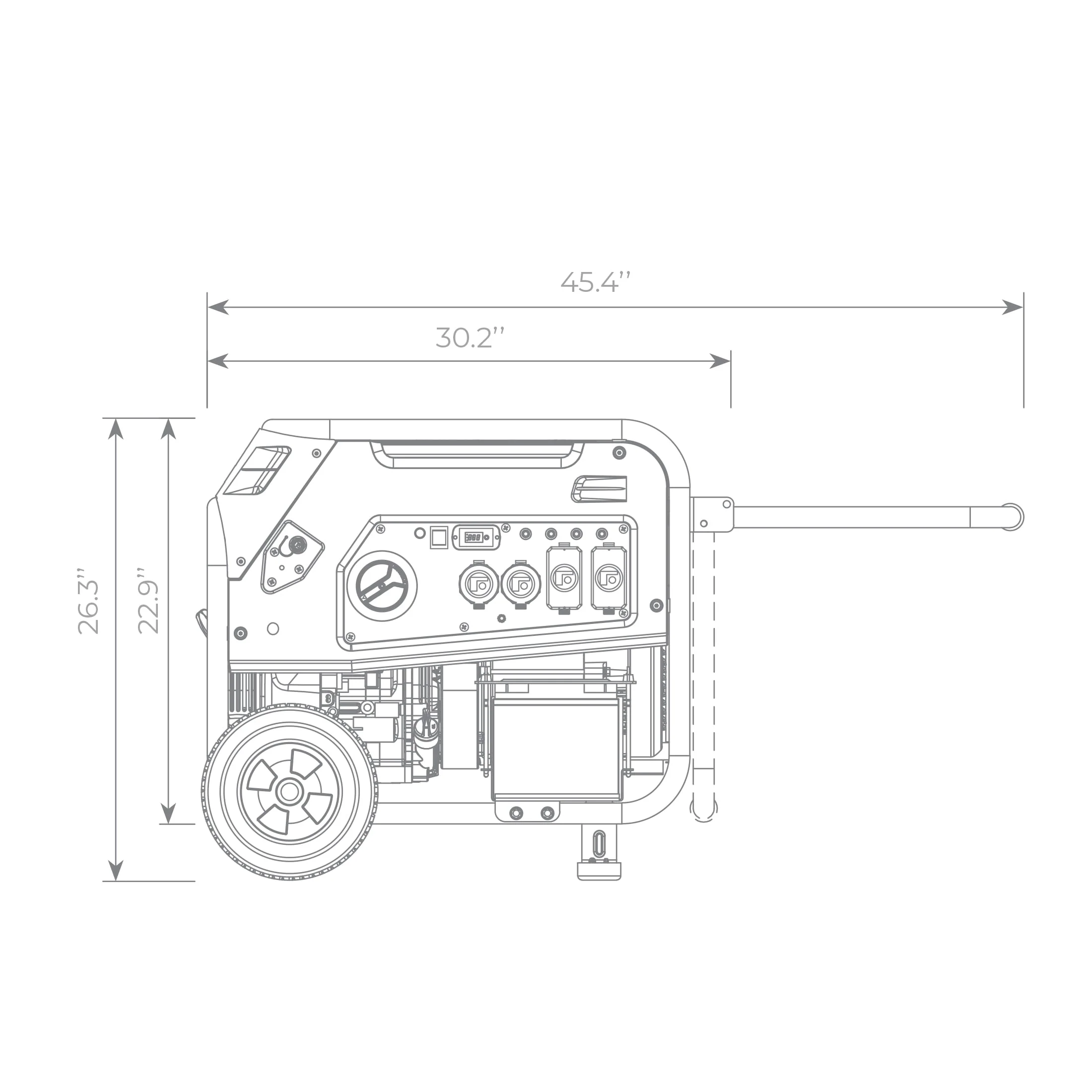 FIRMAN 4550/3650 Watt Recoil Start Gas or Propane Dual Fuel Portable Generator CARB and cETL Certified With Wheel Kit