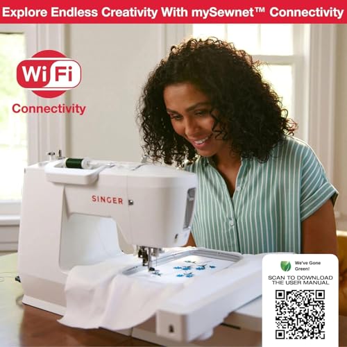 SINGER SE9180 Sewing & Embroidery Machine | 250 Built-in Stitches, 150 Embroidery Designs, 10 Fonts, 1-Step Buttonhole, 7" Touchscreen