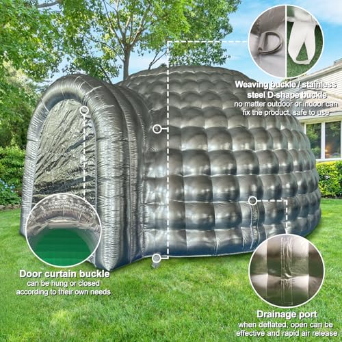 SAYOK Outdoor Portable Inflatable Igloo Dome Tent with Led Light for Party Wedding Event Camping