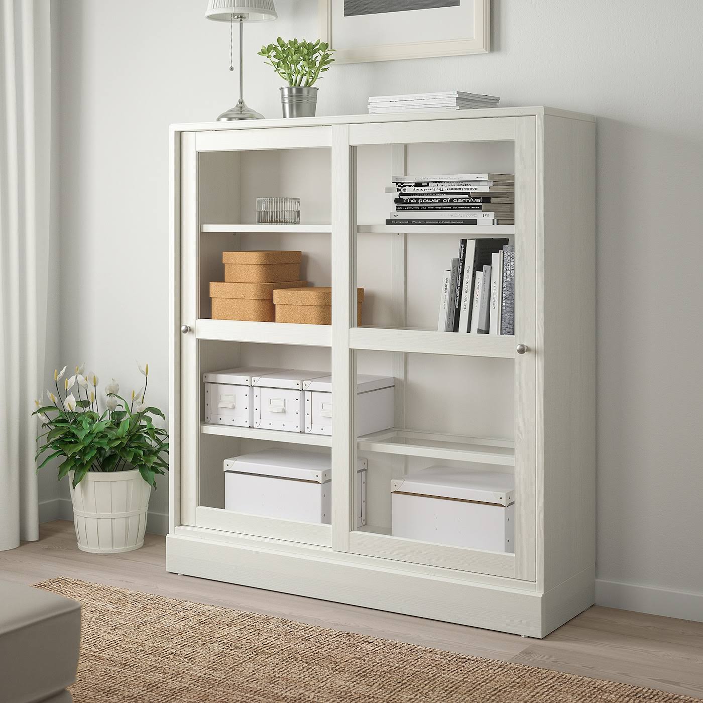 IKEA - HAVSTA Glass-Door Cabinet with Base, White Clear Glass, 47 5/8x14 5/8x52 3/4 79275119