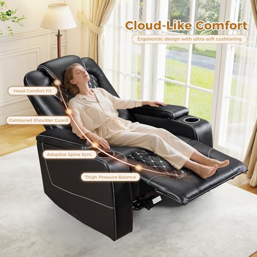 ANJ Power Recliner Chair with USB Ports and Cup Holders