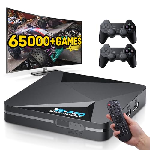 Kinhank Retro Game Console,Super Console X2 PRO Emulator Console with 65,000+ Classic Games,Retro Gaming Console with EmuElec 4.6 &Android 9.0