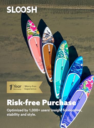 SLOOSH Inflatable Stand Up Paddle Board, 10'6" Inflatable Paddle Boards with Premium Accessories, Non-Slip EVA Deck, Ultra-Light Carry Bag Pump
