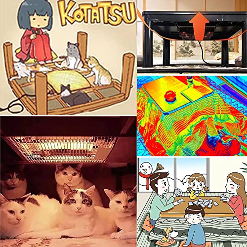 Kotatsu Table Set,Low Table for Sitting on The Floor,Tatami Heating Wood Coffee Tea Tables,with Heater and Blanket,Japanese Stove Desk in Living Room