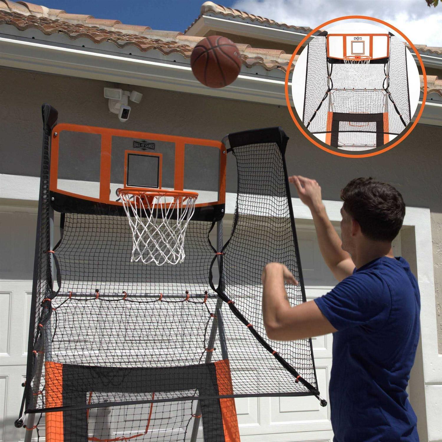 Hall of Games Outdoor 2-in-1 Basketball and Baseball Pitchback Training Game - Sports Supplies Online Store