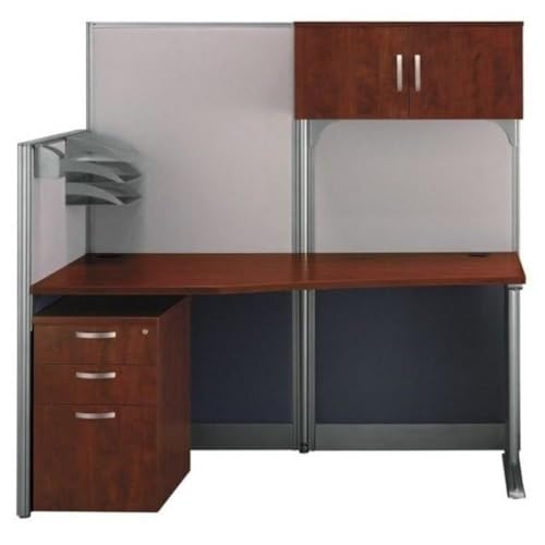 Bush Business Furniture Office in an Hour Straight Cubicle Desk with Storage, Drawers