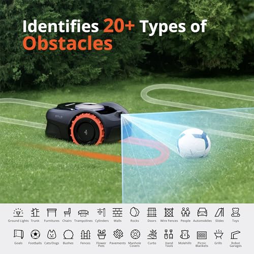 Segway Navimow iSeries Robot Lawn Mower Perimeter Wire Free 1/4 1/8 Acre RTK+Vision Robotic Lawnmower, AI-Assisted Mapping, Virtual Boundary