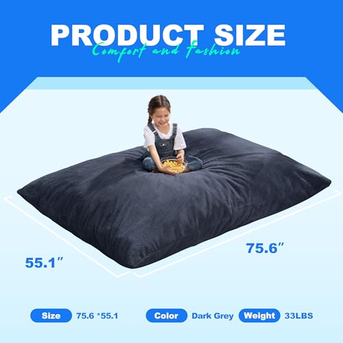 Hobestluk 3 in 1 Bean Bag Chair Giant Bean Bag Chairs Convertible Bean Bag Floor Cushion with Machine Washable Cover