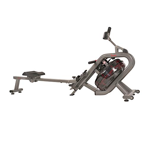 Sunny Health & Fitness Elite Water Rowing Machine with High Dynamic Resistance Vertical Tank
