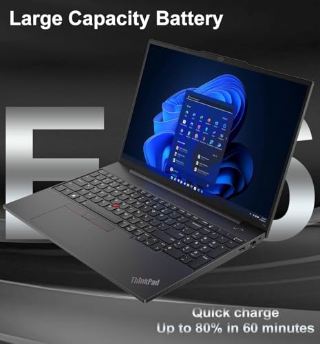 Lenovo ThinkPad E16 Business Laptop (16" FHD+ Display, AMD Ryzen 7 7730U (> Intel i7-1255U), 16GB RAM, 512GB SSD) Fingerprint, Backlit, FHD Webcam