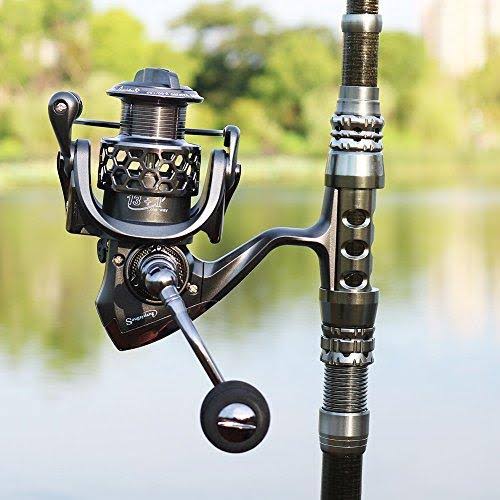 Sougayilang Spinning Fishing Rod and Reel Combos Portable Telescopic Fishing Pole Spinning Reels for Travel Saltwater Freshwater