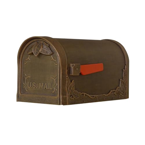 Special Lite Floral Curbside Mailbox - Copper Cast Aluminum Mailbox for Post Mount - SCF-1003-CP