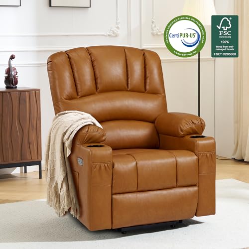 MCombo Oversized Power Lift Recliner Chair for Elderly, Lift Chair with Heat and Massage, Lift Recliner for Big and Tall, Cup Holders