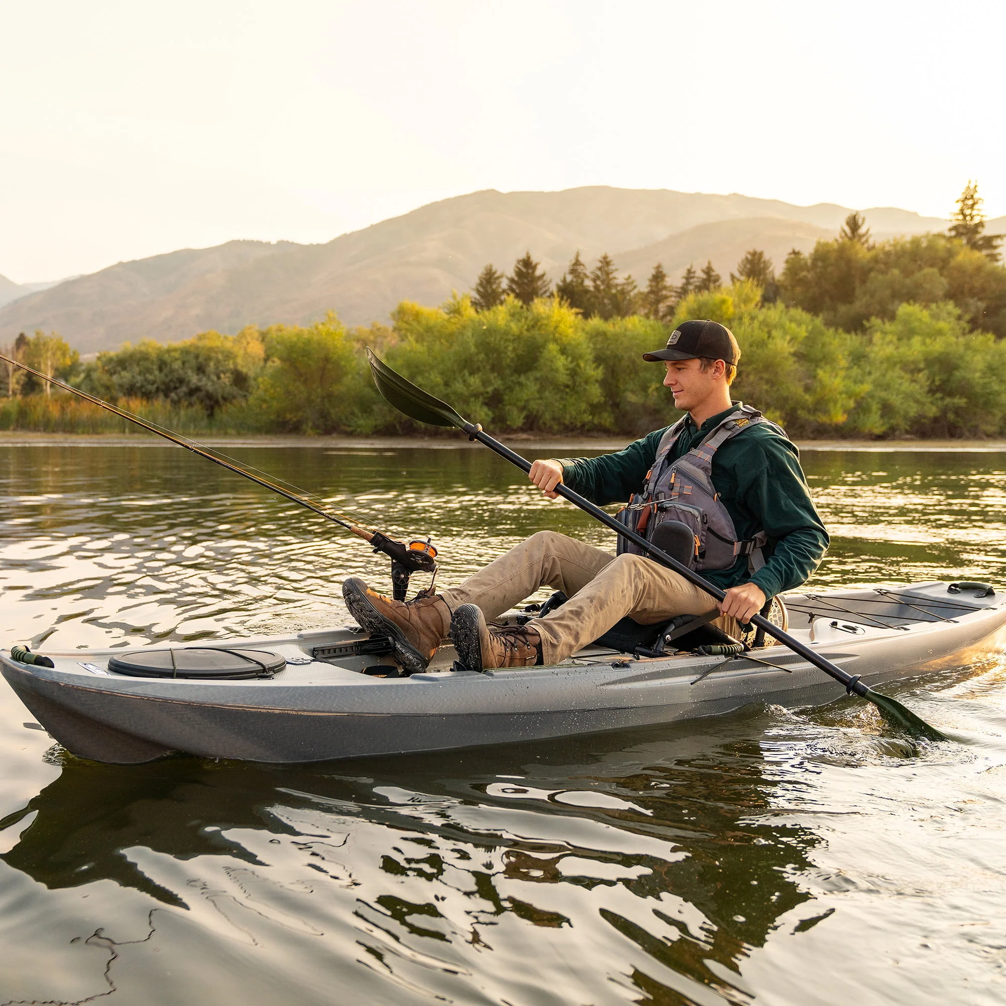Lifetime Yukon Angler 116 inch Sit-on-Top Fishing Kayak, Lightning Fusion (90846)