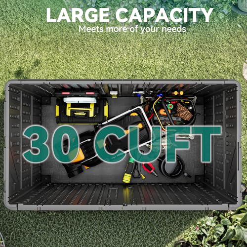 YITAHOME 60 cuft Vertical Outdoor Storage Shed w/o Shelf, Large Waterproof Storage Cabinet for Garden Shed, Tall Outdoor Storage Shed for Garage