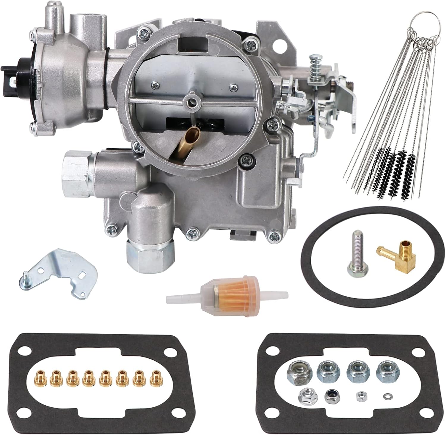 kipa Carburetor for Mercruiser Marine 4-Cylinder 2.5L 3.0L 2 Barrel Rochester 3310-864940A01 Side Fuel Inlet with Electric Choke