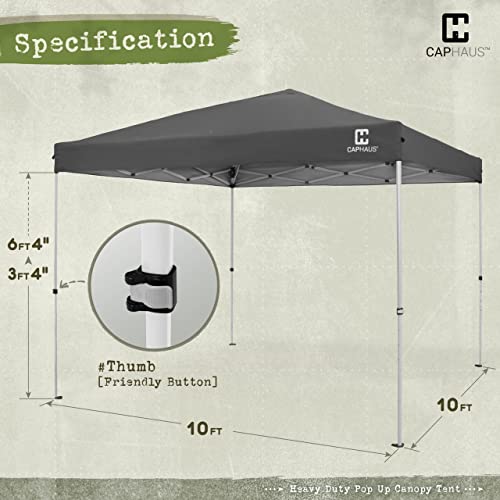 CAPHAUS 12ft x 12ft Patented One-Push Pop Up Outdoor Canopy Tent, Heavy-Duty Commercial Grade w/Central Lock