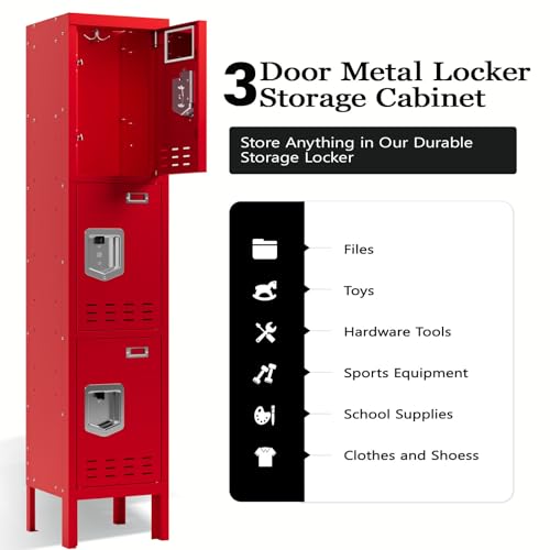 Metal Locker with 5 Doors,Lockers for Employees,66'' Steel Storage Locker for School,Gym, Office, Office,Garage