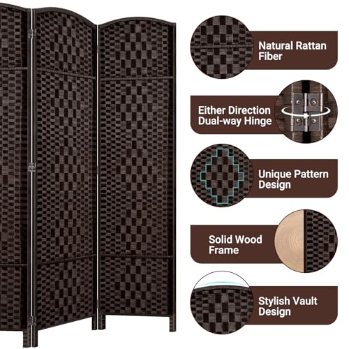 Room Divider, Room Dividers and Folding Privacy Screens, 16in Privacy Screen, 6 Panel Temporary Wall Partitions, 6ft Space Separation Panel Screen