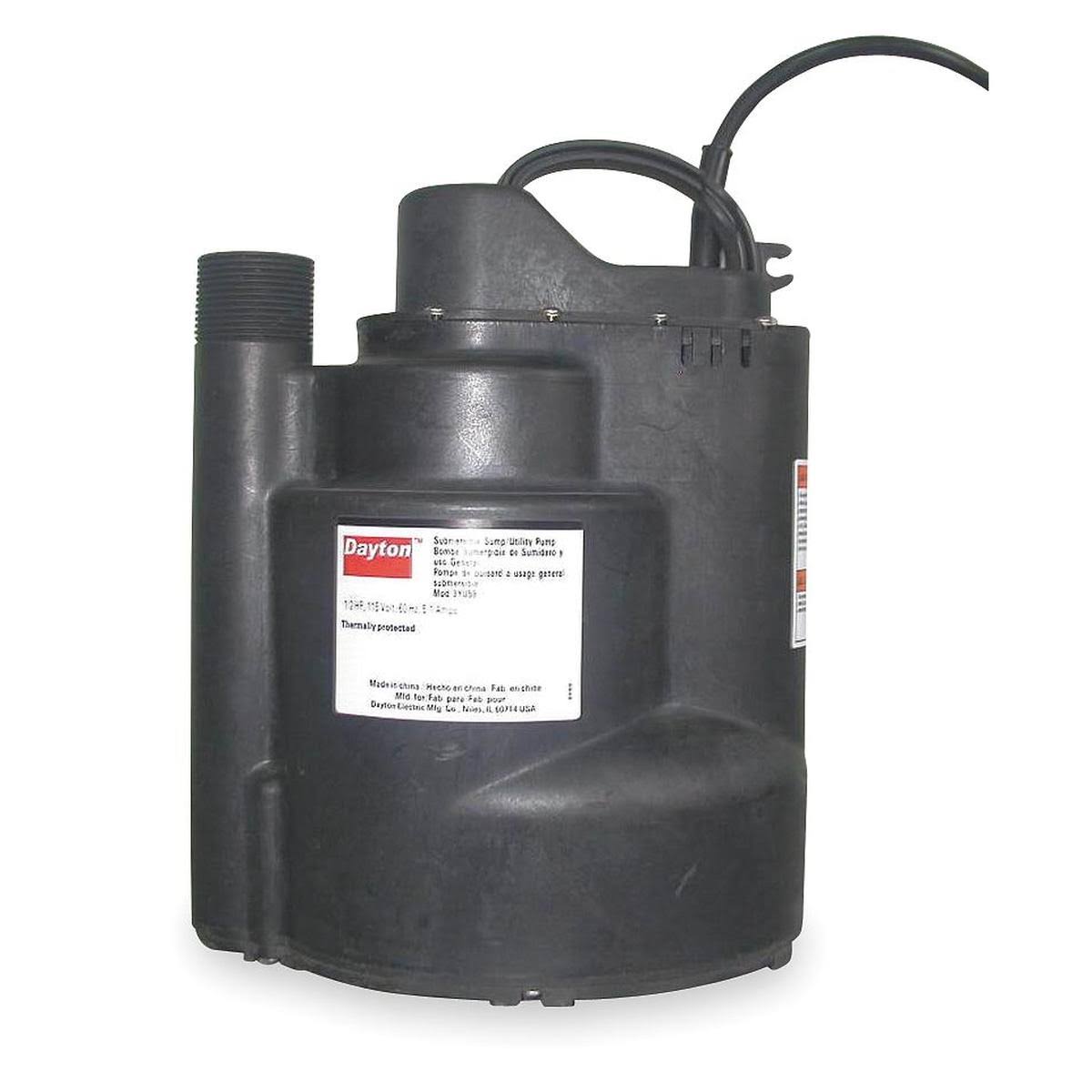 1/2 HP 1-1/4x22 Submersible Sump Pump 115V Vertical Dayton 3YU59