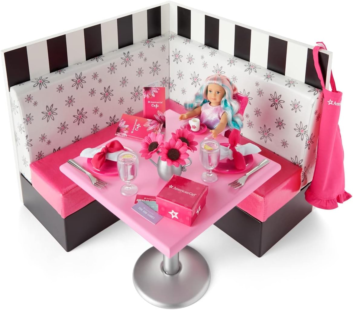 American Girl Truly Me 18-inch Doll Day at AG Café Playset with Vinyl Backrest and Seats plus Treat Seat, For Ages 6+