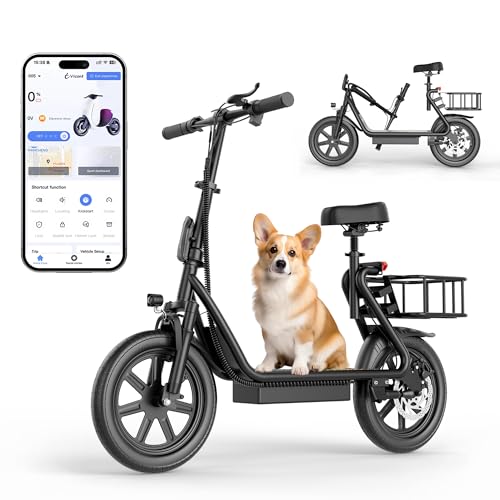 Electric Scooter with seat,21-27Mile Range,Top Speed 22Mph,500W Motor,14'' Pneumatic Tires,Electric Scooter for Adults