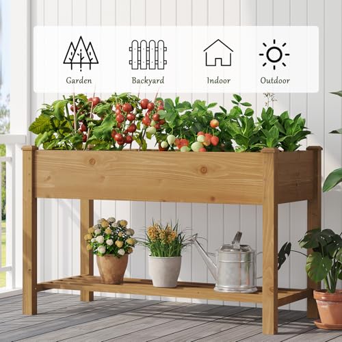 Wooden Raised Garden Bed ，Planter Box with Legs, Wooden Planter -Grow Herbs and Vegetables Outdoors &ndash; Naturally Rot-Resistant