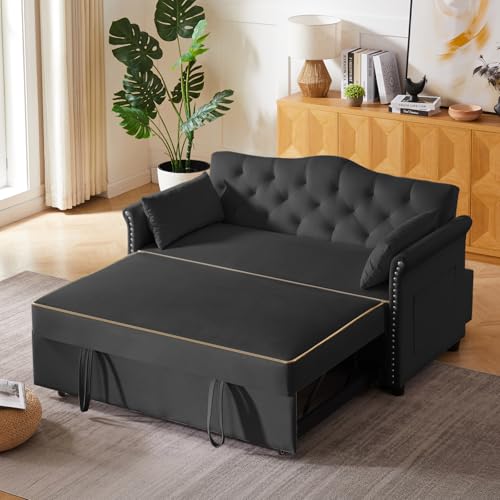 68.11" Corduroy Sleeper Chair Bed with USB Port, Cup Holders & Side Storage Pockets – 3-in-1 Foldable Sofa Bed for Guest Room, Living Room – White
