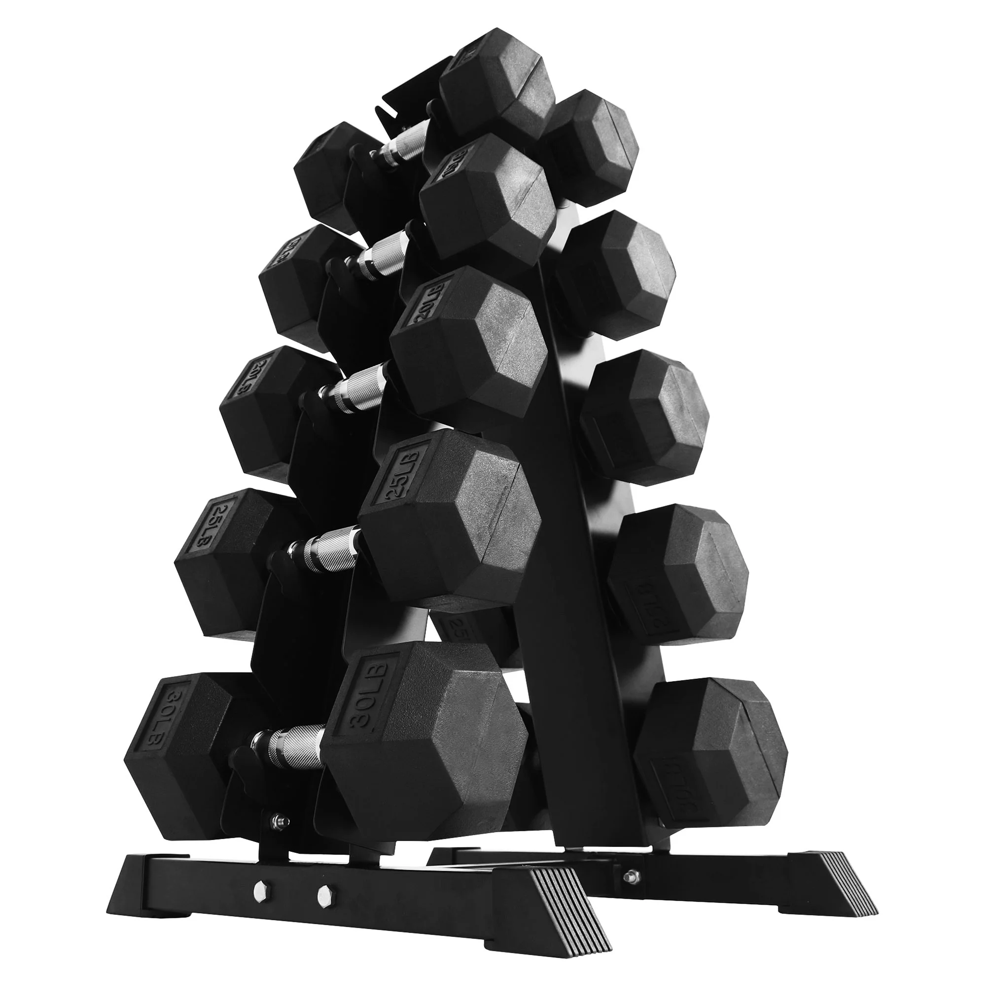 BalanceFrom Signature Alloy Steel 200 lb Rubber Encased Hex Dumbbell Set