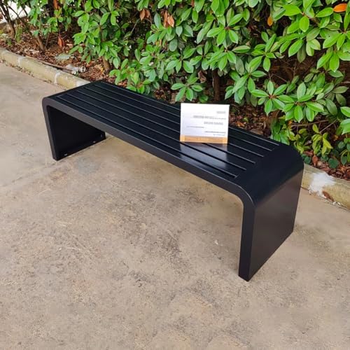 Outdoor Garden Patio Bench, Outdoor Benches Weatherproof,Porch Tables for Outside,Seat Park Bench,Metal Bench Steel Frame for Porch, Lawn, Balcony